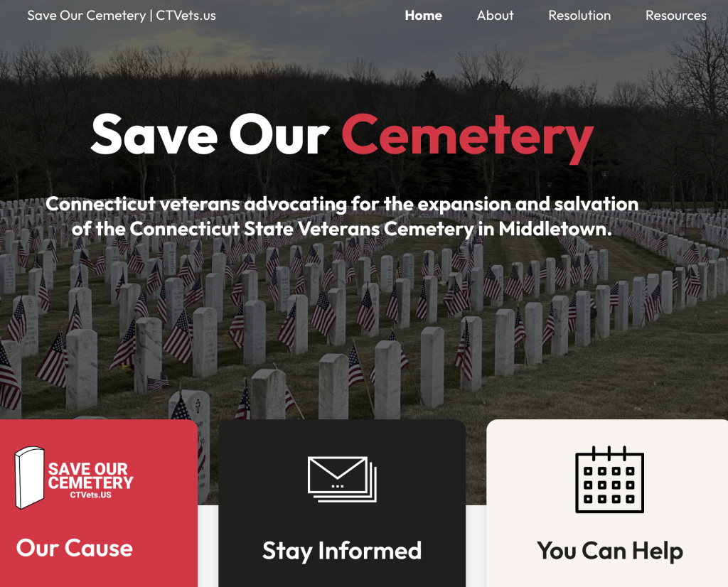 In Nov. 2025, Pickett organized and chaired The Save Our Cemetery (SOC) Campaign to endure a dignified final resting place for our state’s military heroes in Connecticut.